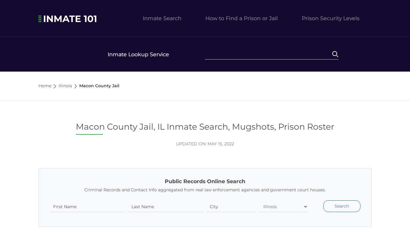 Macon County Jail, IL Inmate Search, Mugshots, Prison ...