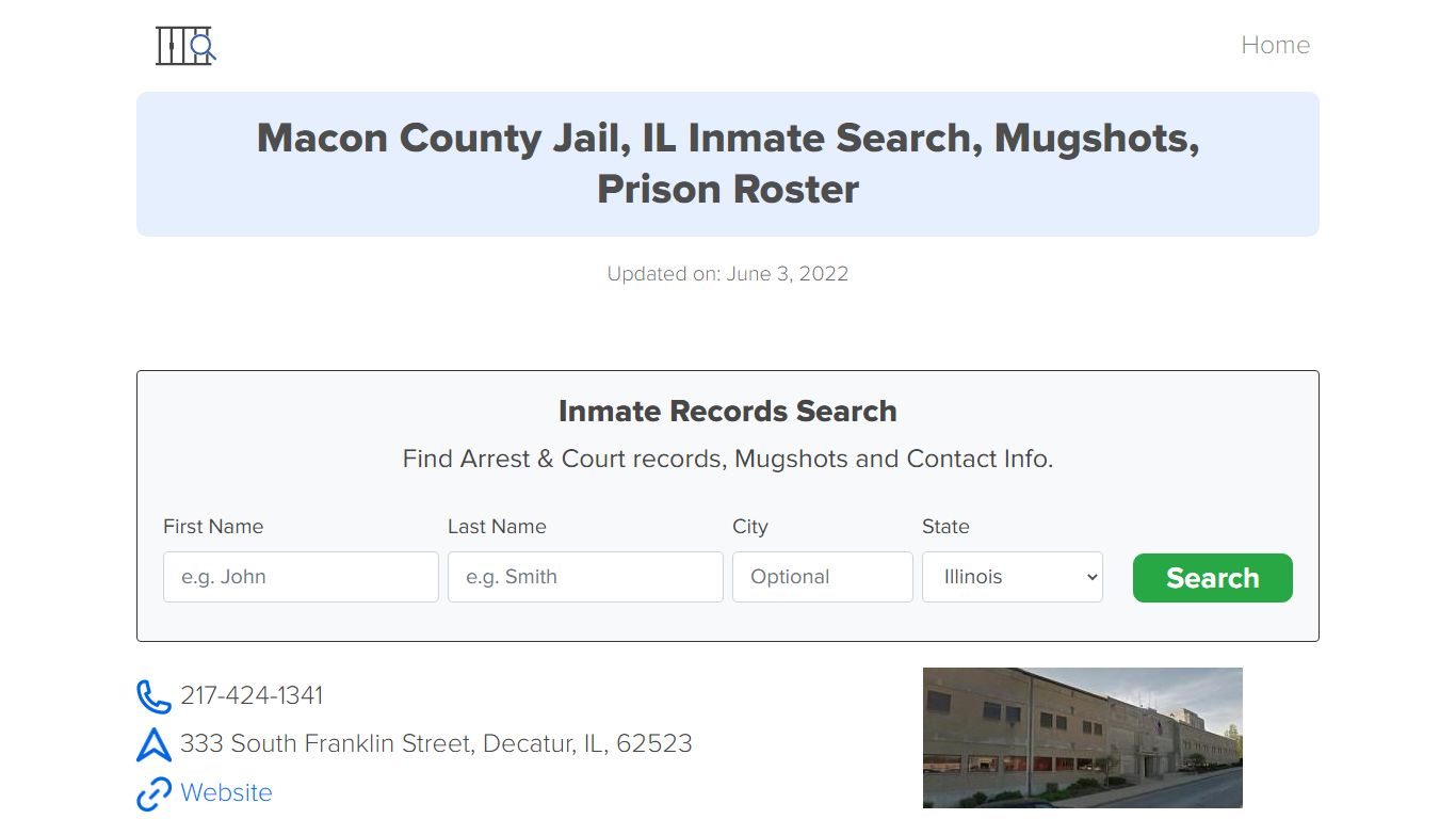 Macon County Jail, IL Inmate Search, Mugshots, Prison ...